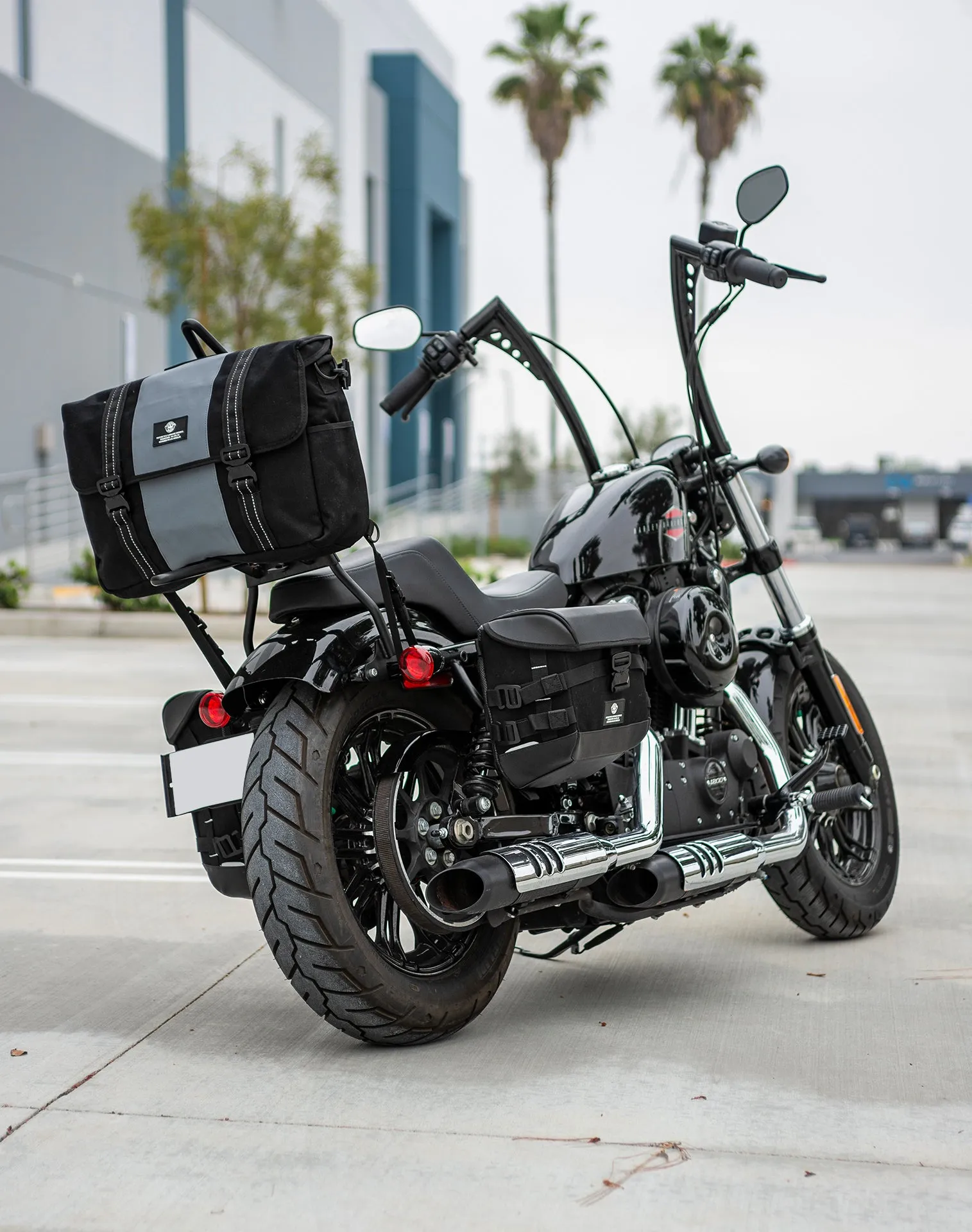 23L - Duo-tone Medium Motorcycle Messenger Bag for Harley Davidson Gray/Black