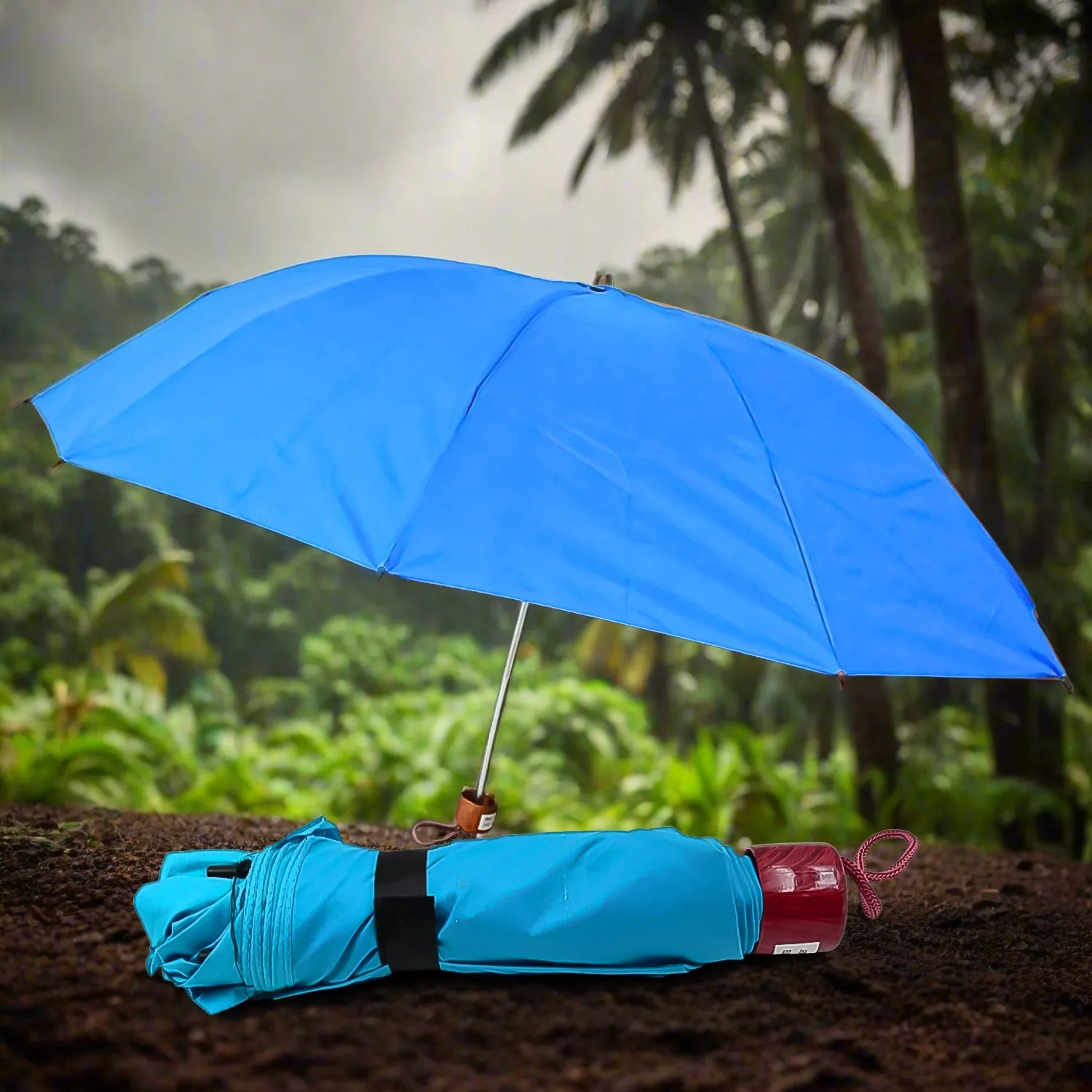 3-Fold Sun & Rain Protective Solid Foldable Umbrella (1 Pc / Mix Color)