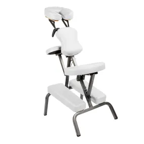 Adjustable Aluminium Portable Massage Chair Table, White - Forever Beauty