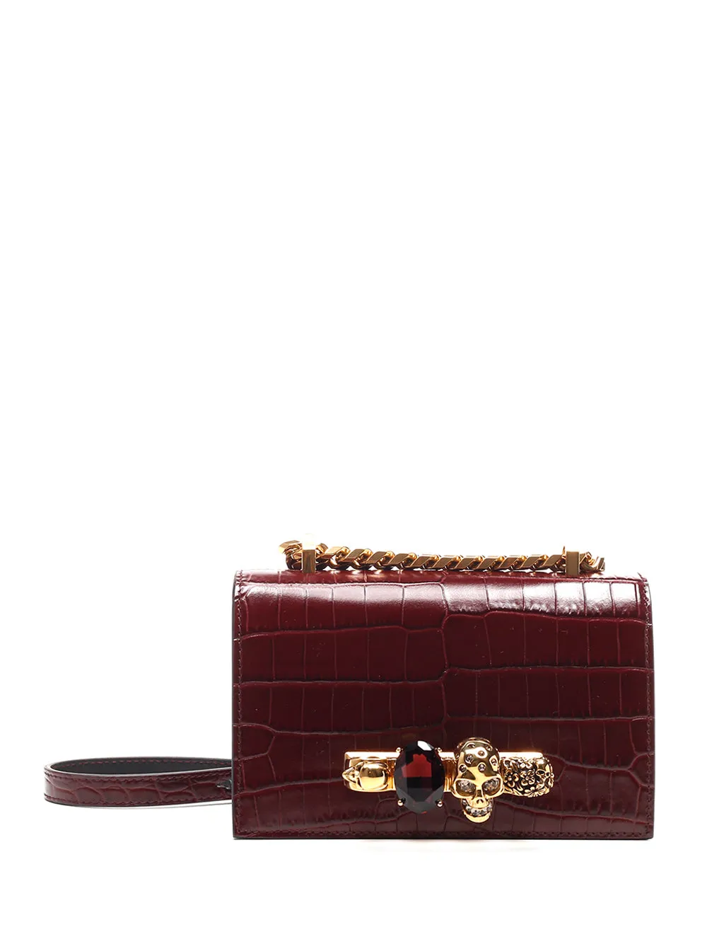 Alexander McQueen Embossed Mini Jewelled Satchel Bag