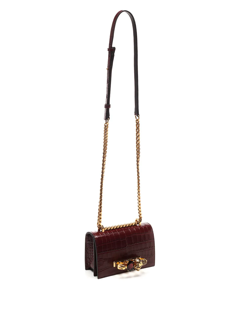 Alexander McQueen Embossed Mini Jewelled Satchel Bag