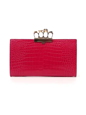 Alexander McQueen Four-Ring Embossed Clutch Bag