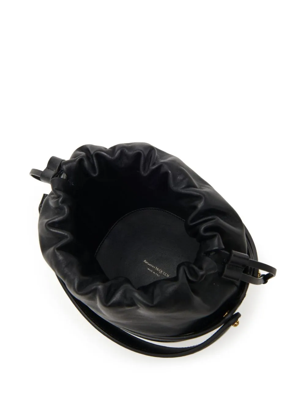 ALEXANDER MCQUEEN Stylish Black Leather Bucket Handbag for Women | SS24 Collection