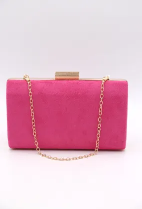 Annika Suede Clutch (Fuchsia)