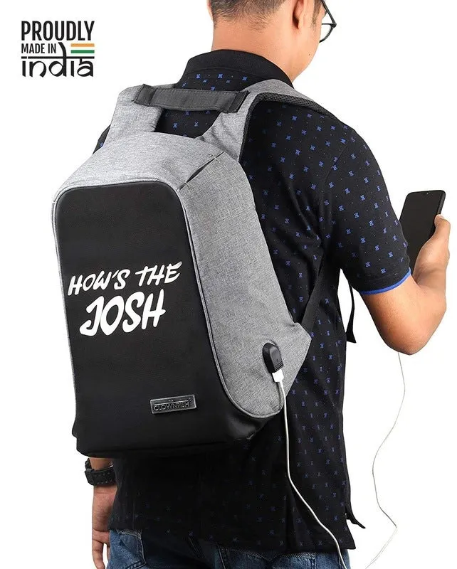 Anti Theft Laptop Backpack - Water Resistant, USB Charging | 25L | Grey