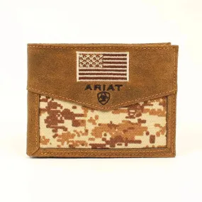 Ariat Camo Flag- Men's Bi-Fold Wallet