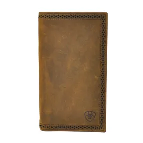 Ariat Perforated Edge Shield Med. Brown Rodeo Wallet