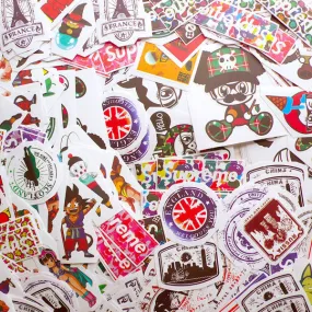 Assorted Waterproof Stickers / Suitcase Sticker / Luggage Label (10pcs by RANDOM) Laptop Decoration Embellishment Collage Scrapbook S453