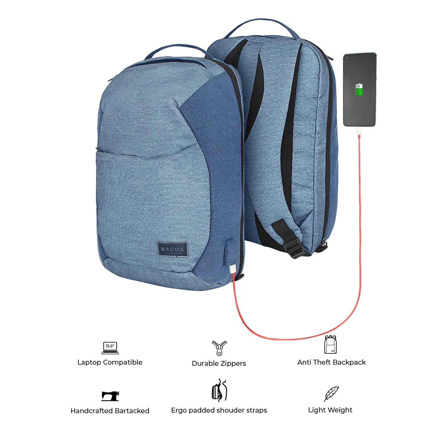 BACDA Tarry Town Blue Backpack