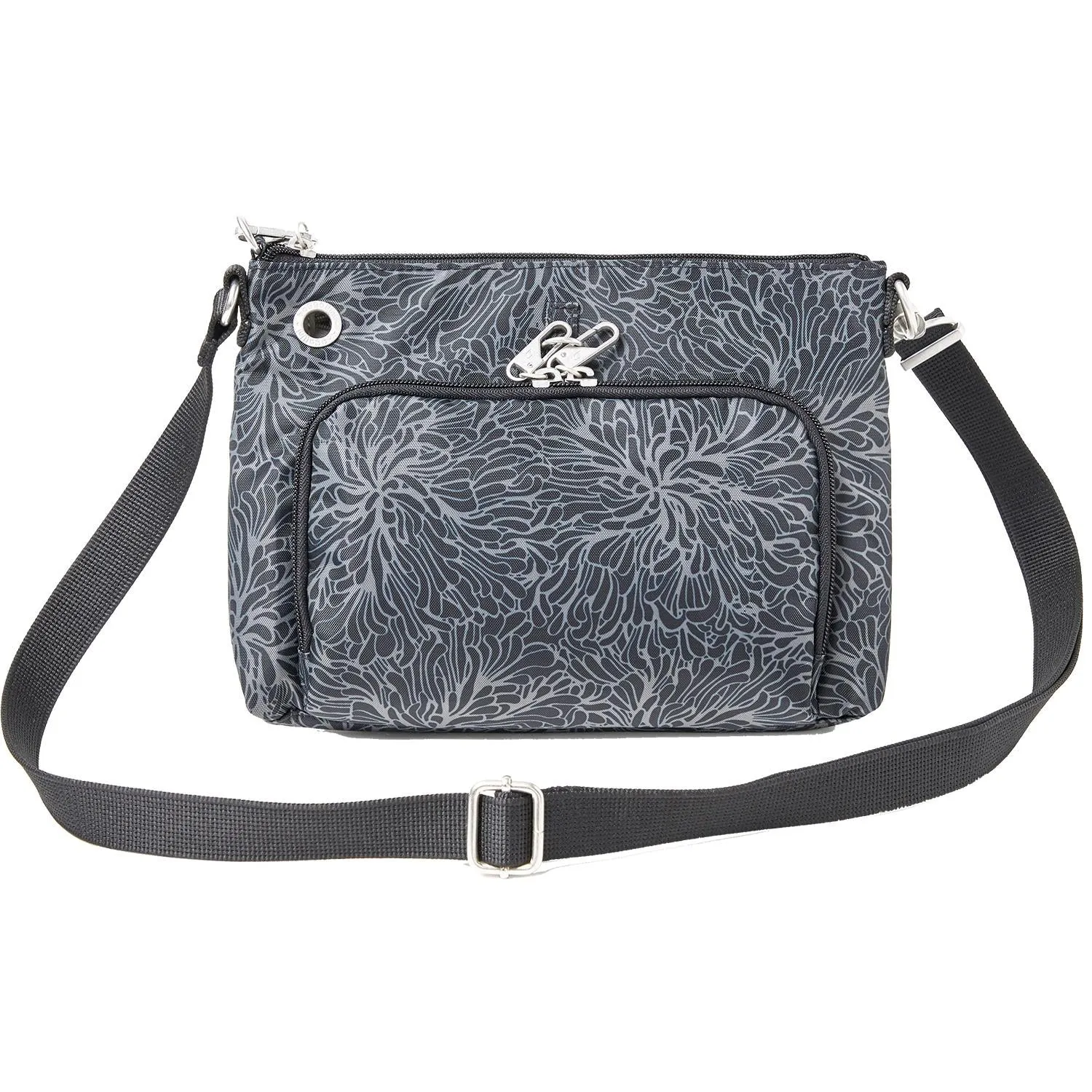 Baggallini Anti-Theft Memento Crossbody Bag Midnight Blossom Nylon