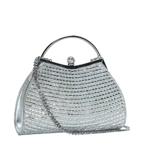 BGR5502 Cheryl Rhinestone Clutch With Chain Strap