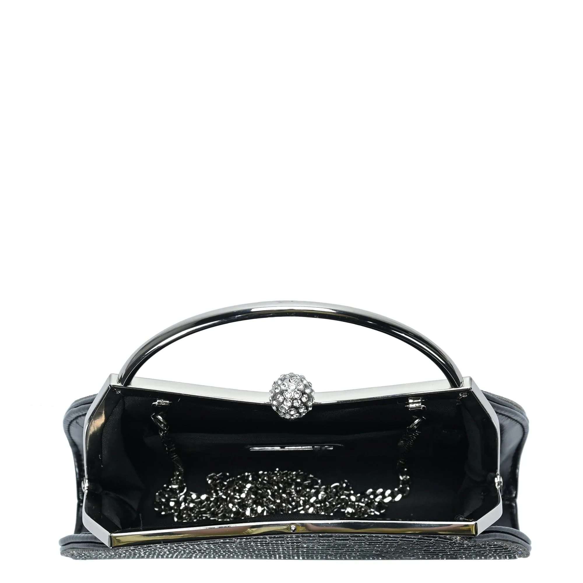 BGR5502 Cheryl Rhinestone Clutch With Chain Strap