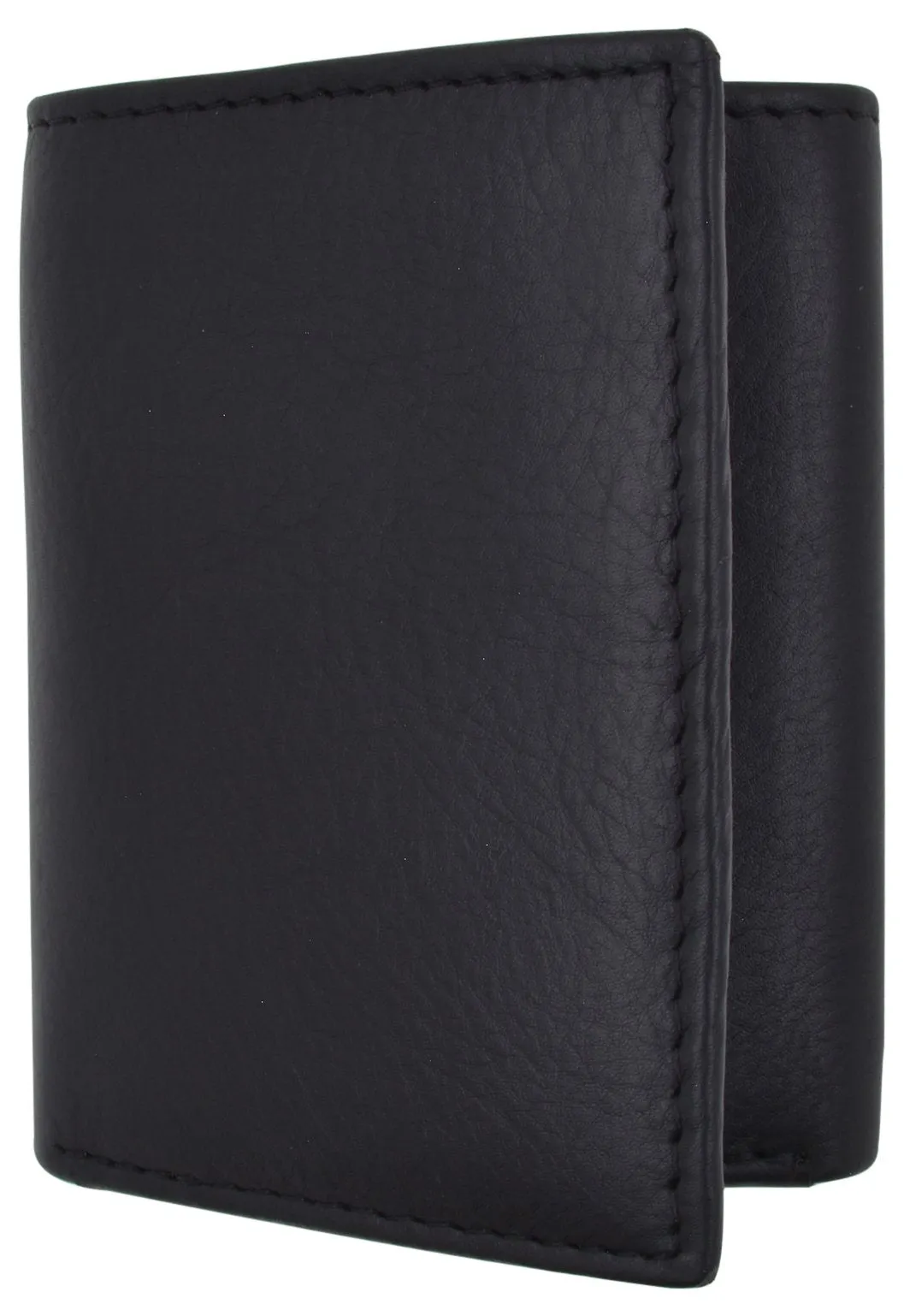 Black Mens Leather RFID Trifold Card ID Wallet W/ Removable Card Holder & Gift Box RFID521955