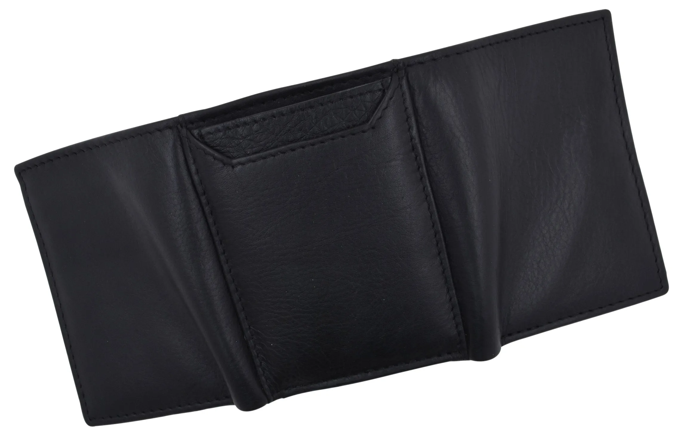 Black Mens Leather RFID Trifold Card ID Wallet W/ Removable Card Holder & Gift Box RFID521955