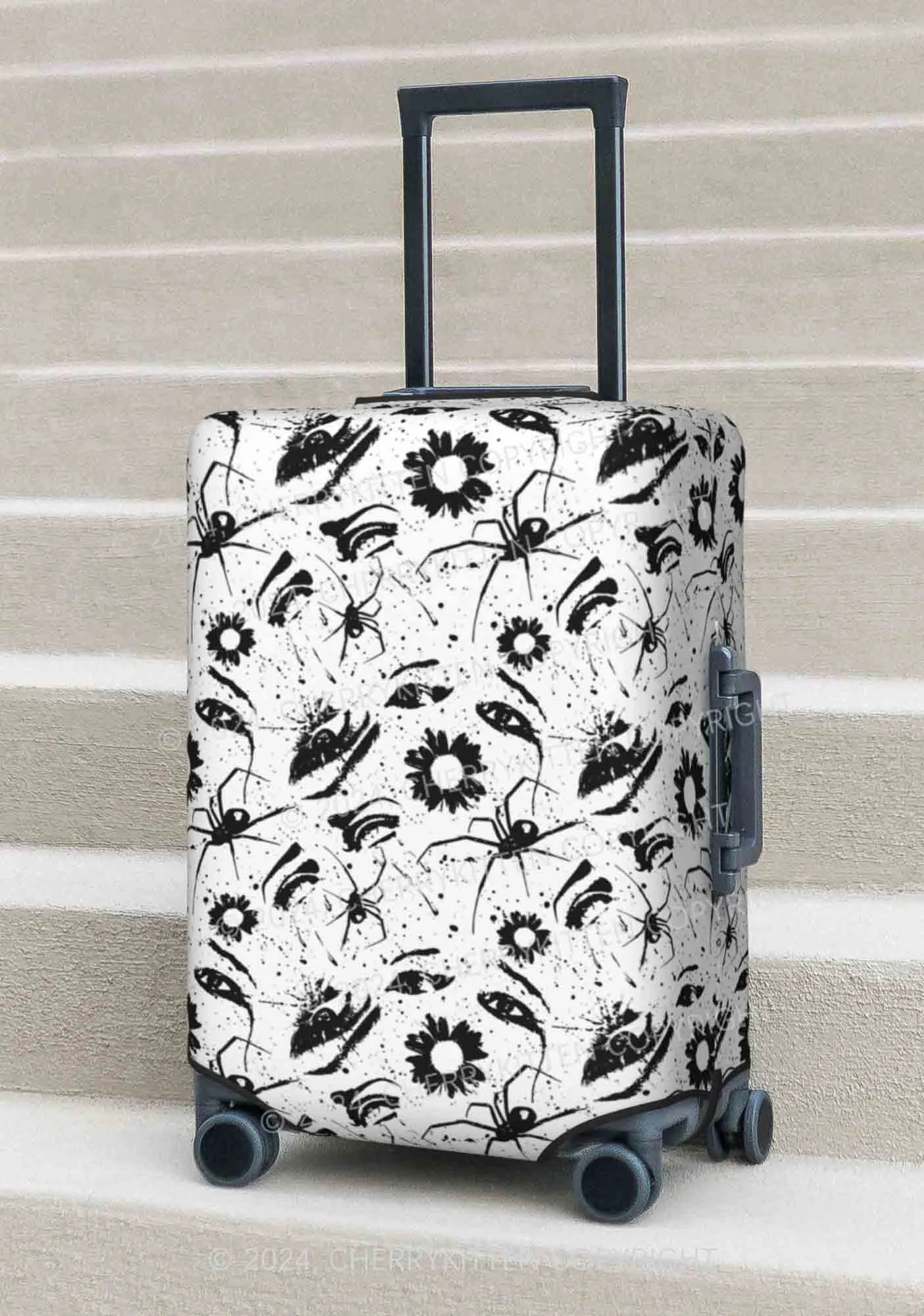 Black Spider Y2K Luggage Cover Cherrykitten