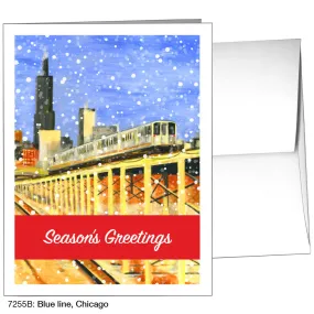 Blue Line, Chicago, Greeting Card (7255B)