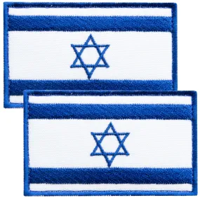 Bluyellow 2Pcs Israel Flag Patch, Embroidered Israeli Flag Patches, Military Morale Tactical Patches for Backpacks, Tactical Vest, Military Helmet, Dog Vest, Israel Patch with Hook and Loop Fastener