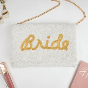 Bridal Clutch Bag (Gold Text)