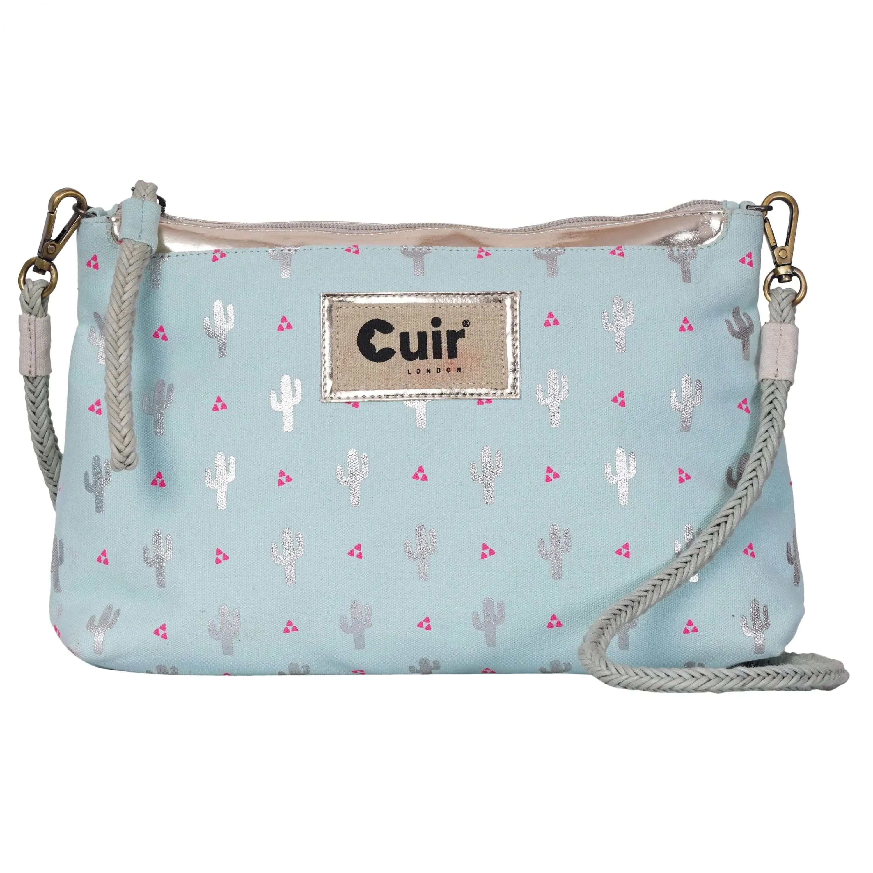 Cactus Printed Clutch Bag: 12.5 L x 2 W x 8 H Inches