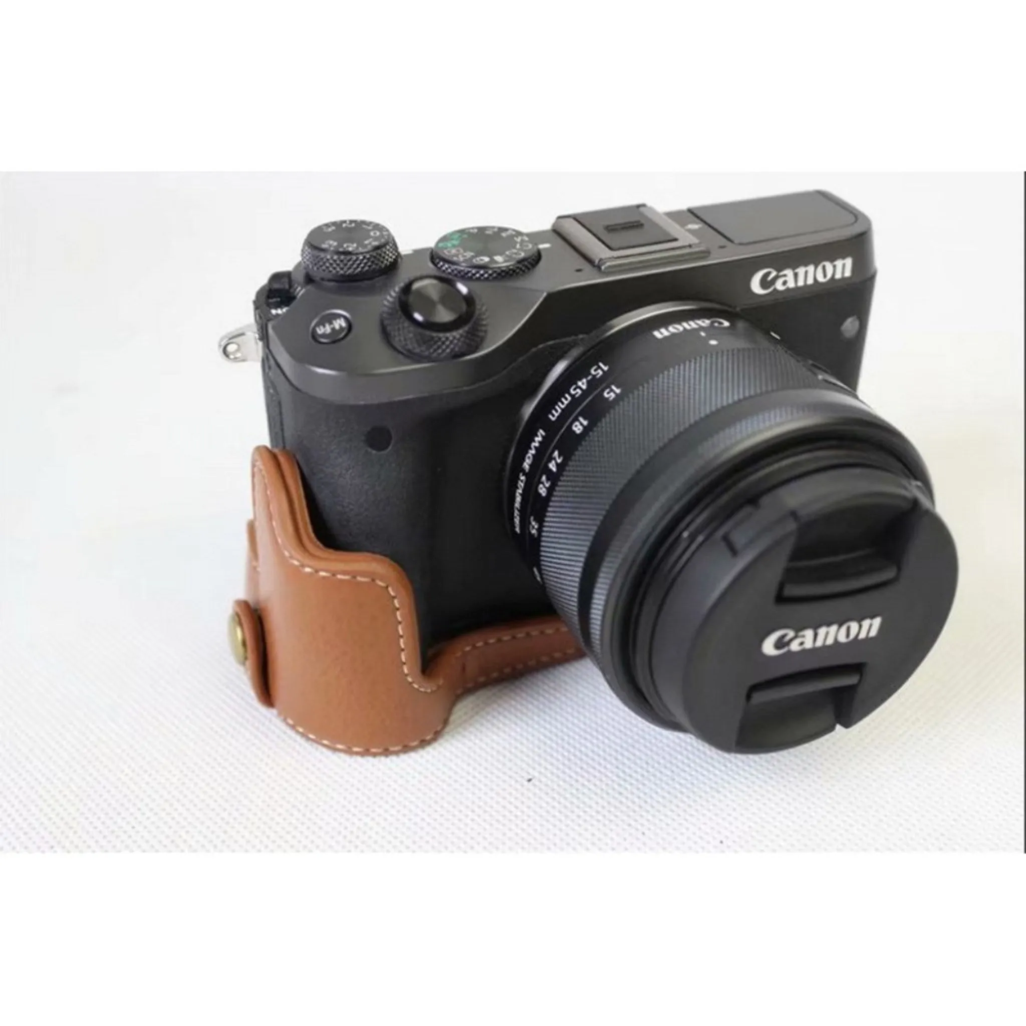 Canon EOS M6 genuine cowhide leather case - Brown