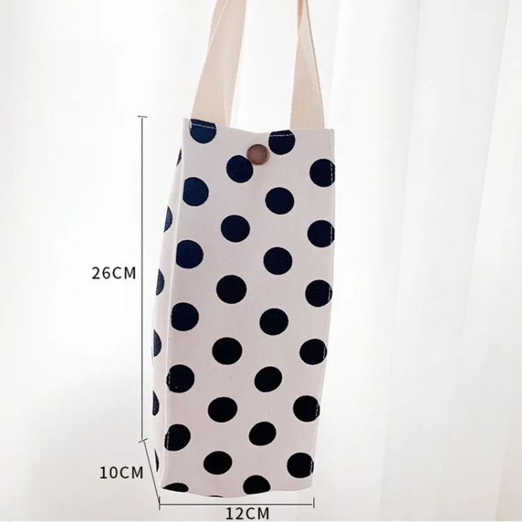 Canvas Thermos Cup Protective Cover Universal Water Bottle Tote Bag Water, Specification: Black Dots