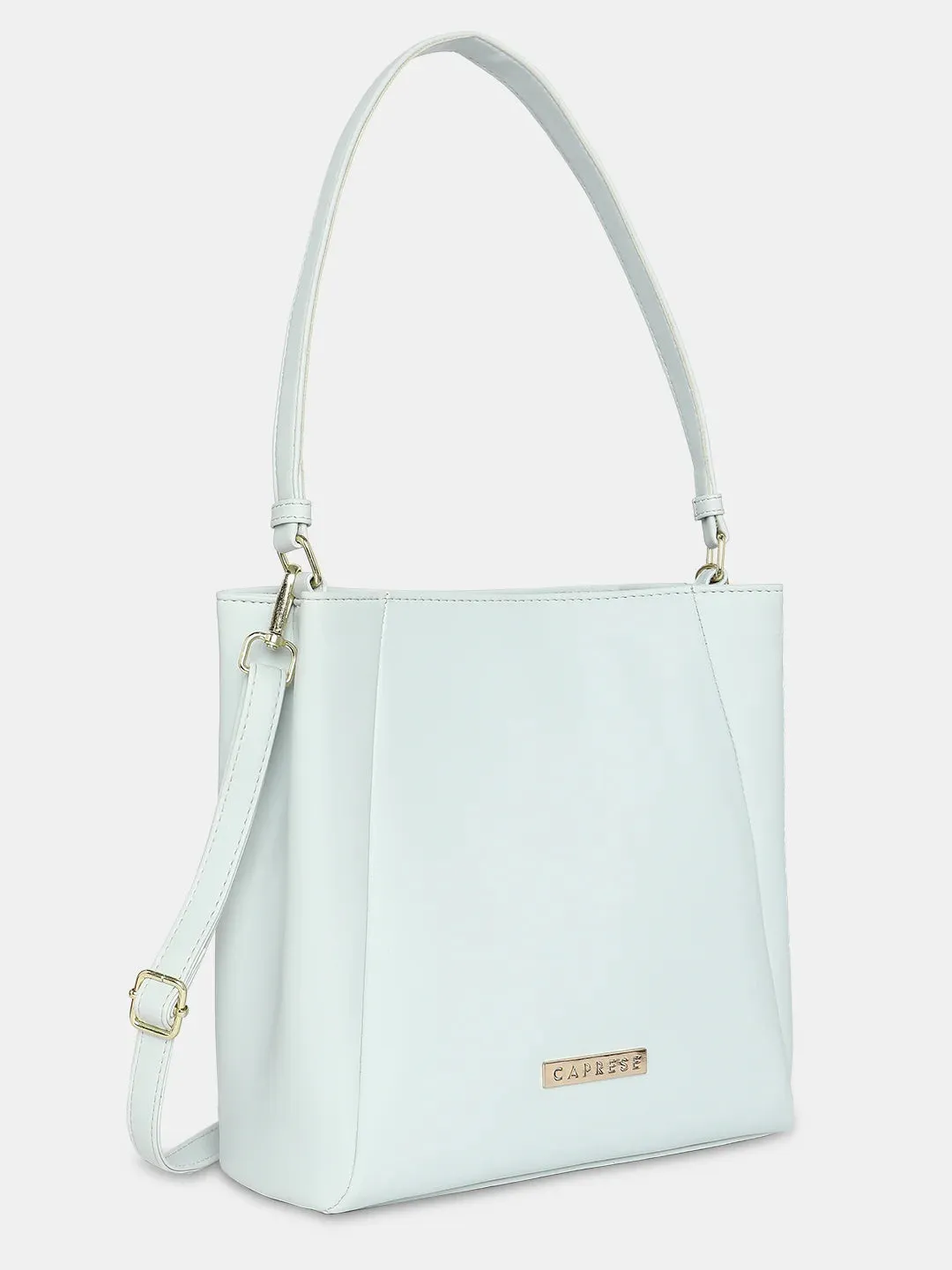 Caprese Margate Small Satchel Solid Faux Leather For Women Light Blue