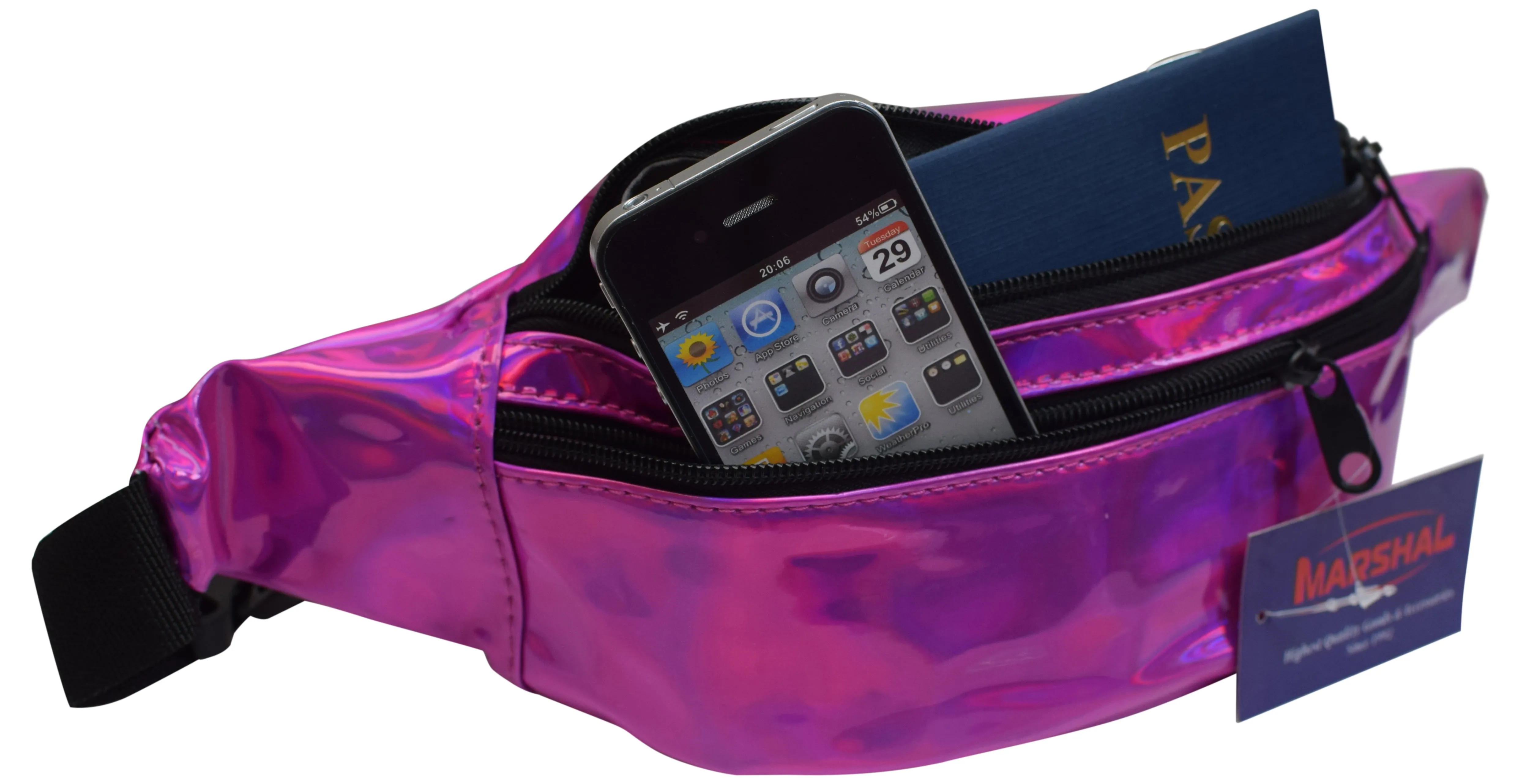 CC-BAG-HS/ Marshal Holographic Rave Fanny Pack - Packs for festival women, men | Cute Fashion Waist Bag Belt Bags