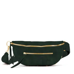 CHARLES CROSSBODY MED - Green Room Suede/Brushed Gold