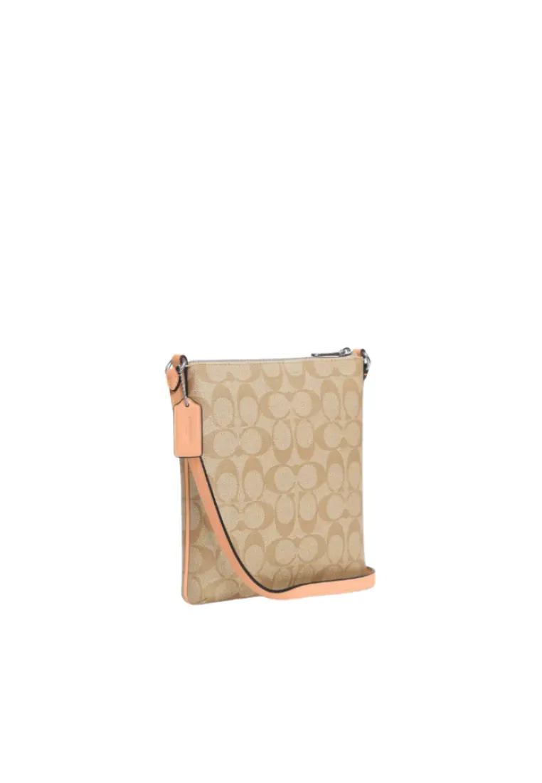 Coach Mini Rowan File Bag In Signature Canvas In Light Khaki Chalk CS182