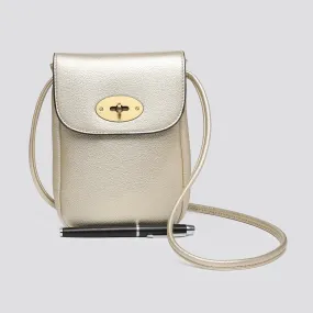 Cross Body PU Phone Bag - Gold