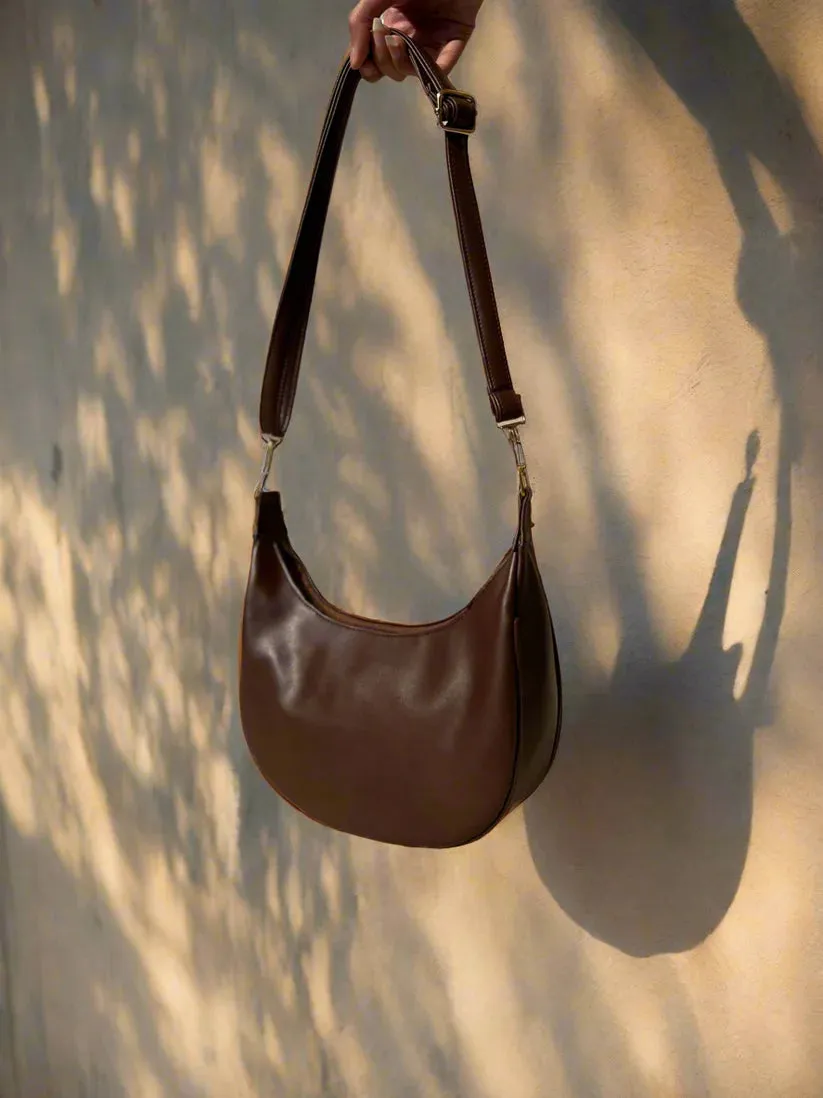 Crossbody Hobo Bag “Wood Moon”