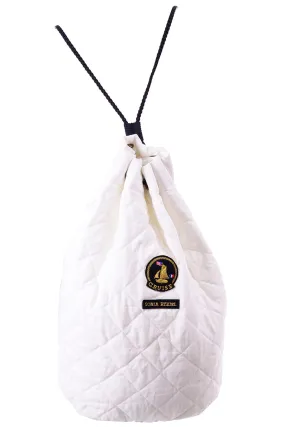 Deadstock Vintage Sonia Rykiel Cruise White Quilted Backpack or Drawstring Bag