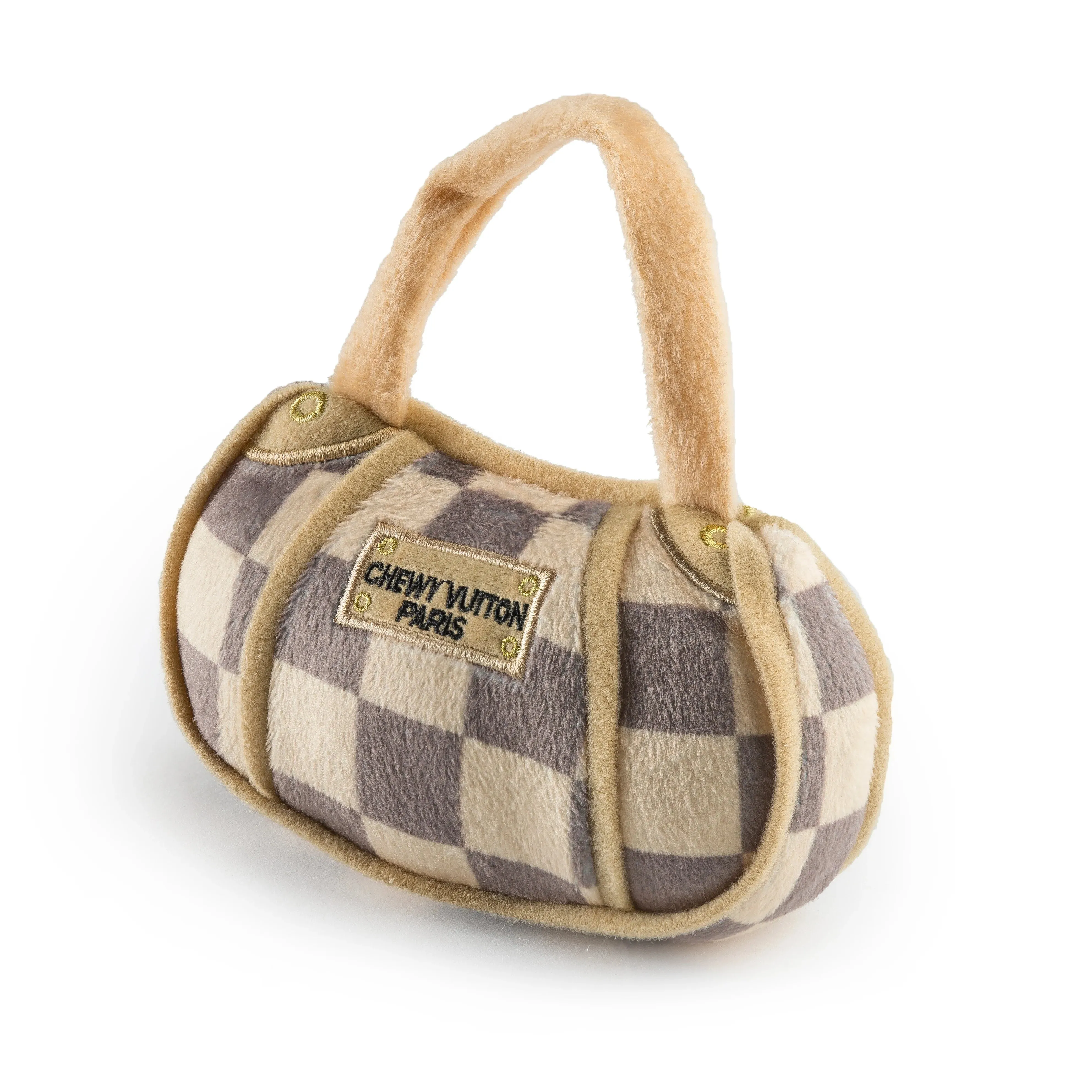 Designer Inspired Plush Dog Toy – Chewy Vuiton Bag