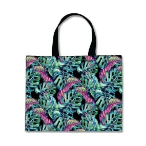 Designer Tote Bag With Zip Beach Gym Travel Bags -  Tropical Leaf