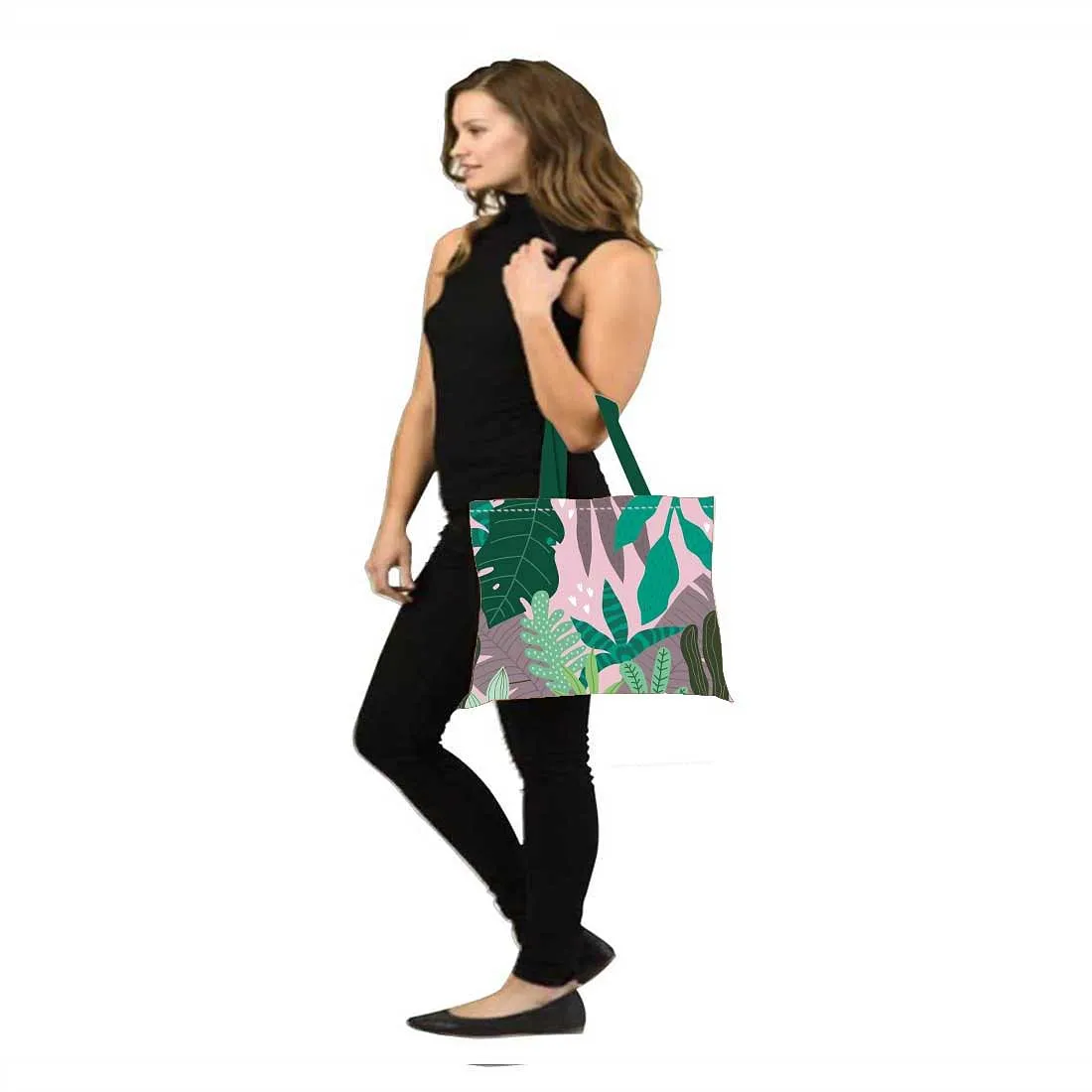 Designer Tote Bag With Zip Beach Gym Travel Bags -  Tropical Vibes