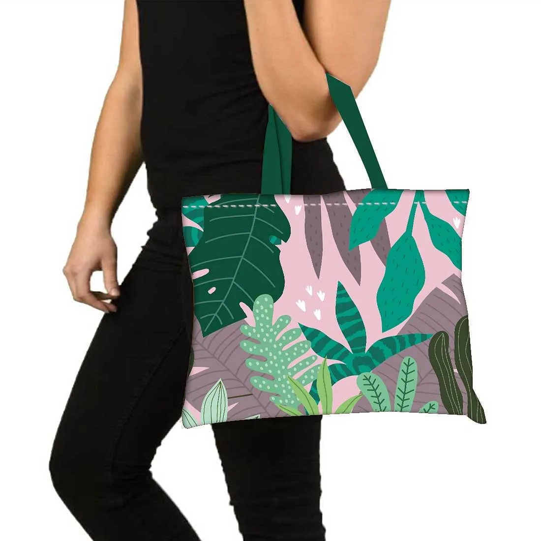 Designer Tote Bag With Zip Beach Gym Travel Bags -  Tropical Vibes