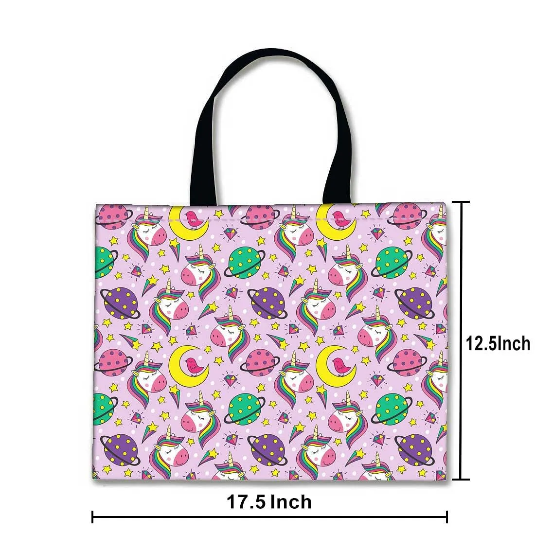 Designer Tote Bag With Zip Beach Gym Travel Bags -  Unicorn with Space