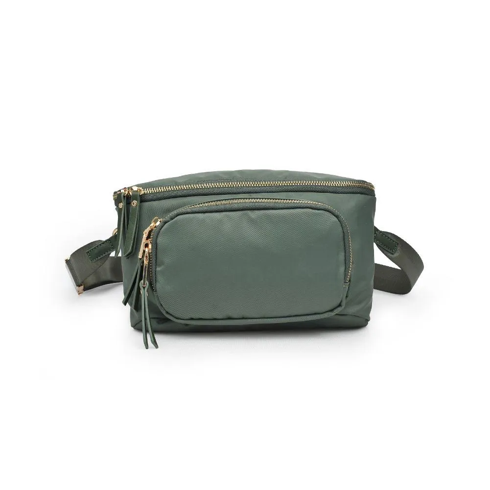 Double Take Nylon Belt Bag - Olive