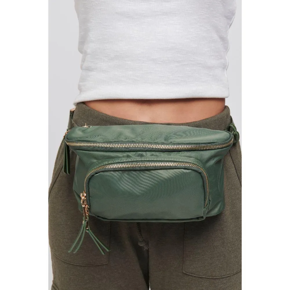 Double Take Nylon Belt Bag - Olive