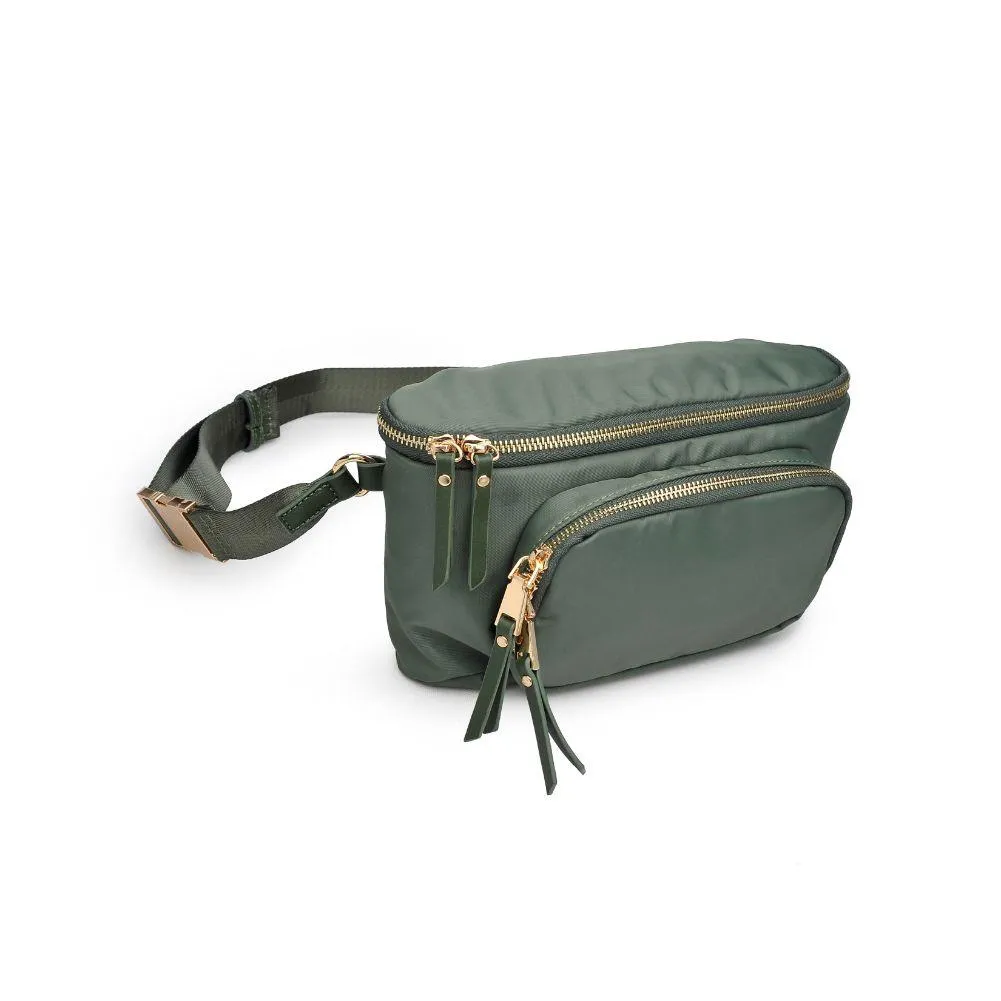 Double Take Nylon Belt Bag - Olive