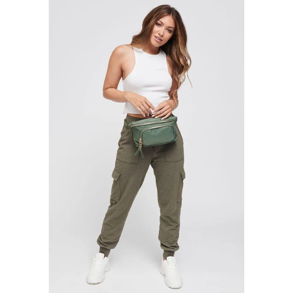 Double Take Nylon Belt Bag - Olive