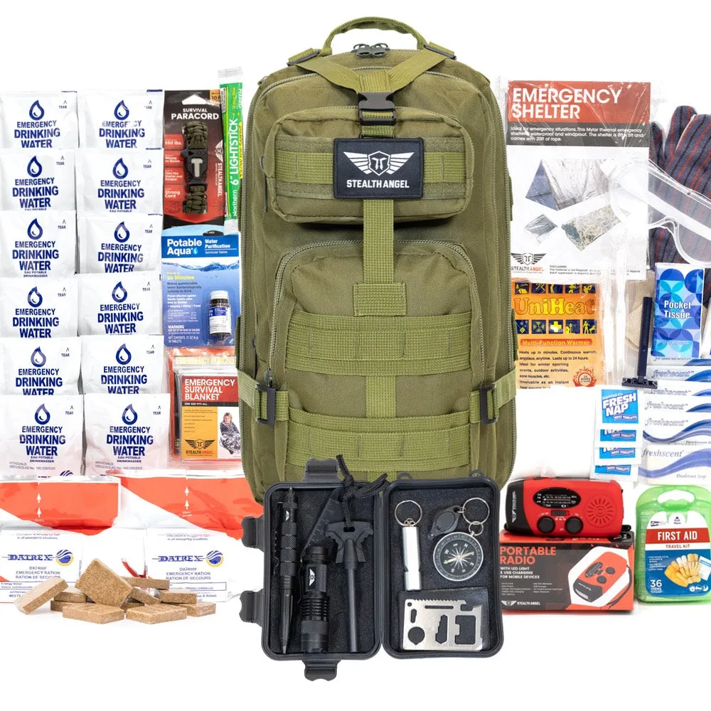 Earthquake Preparedness Kit  1 Person (144 Hour) Backpack Stealth Angel Survival