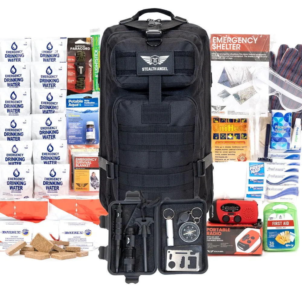 Earthquake Preparedness Kit  1 Person (144 Hour) Backpack Stealth Angel Survival