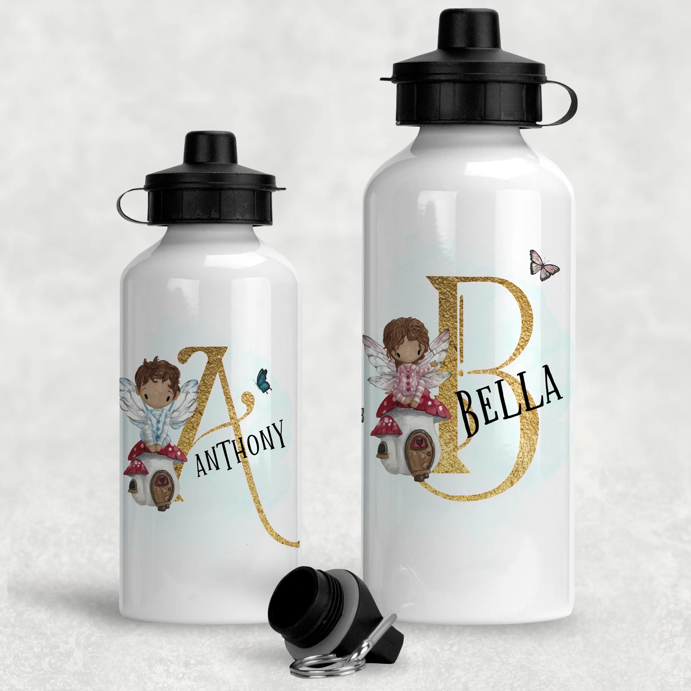 Fairy Alphabet Personalised Aluminium Water Bottle 400/600ml