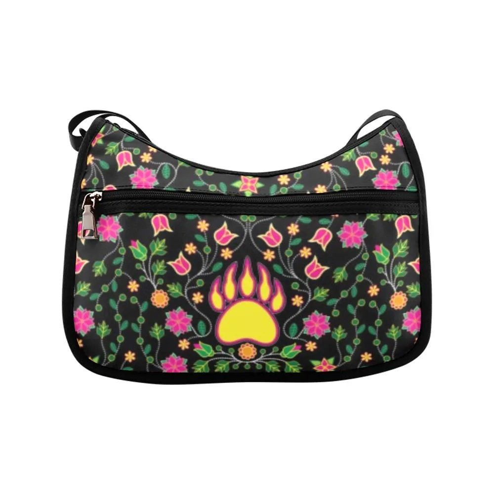 Floral Bearpaw Pink and Yellow Crossbody Bags