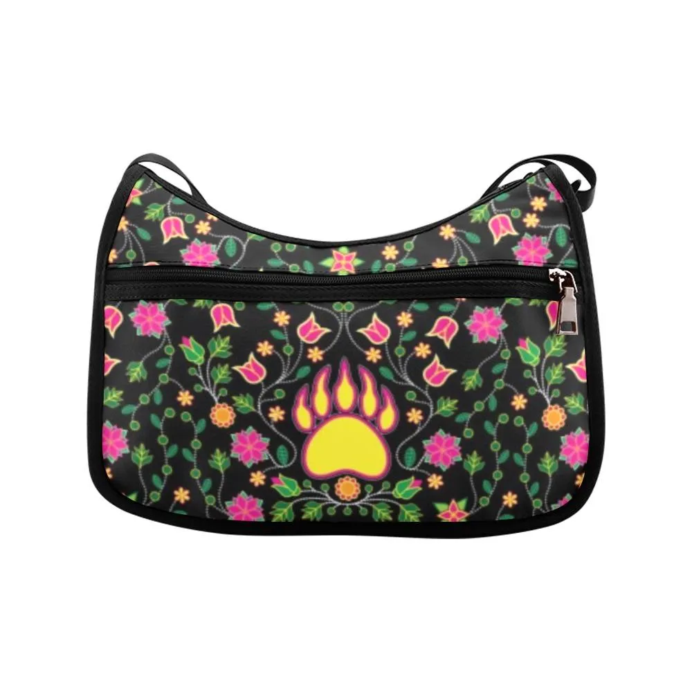 Floral Bearpaw Pink and Yellow Crossbody Bags