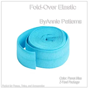 Fold-Over Elastic - 20mm - 2 Yards - Parrot Blue