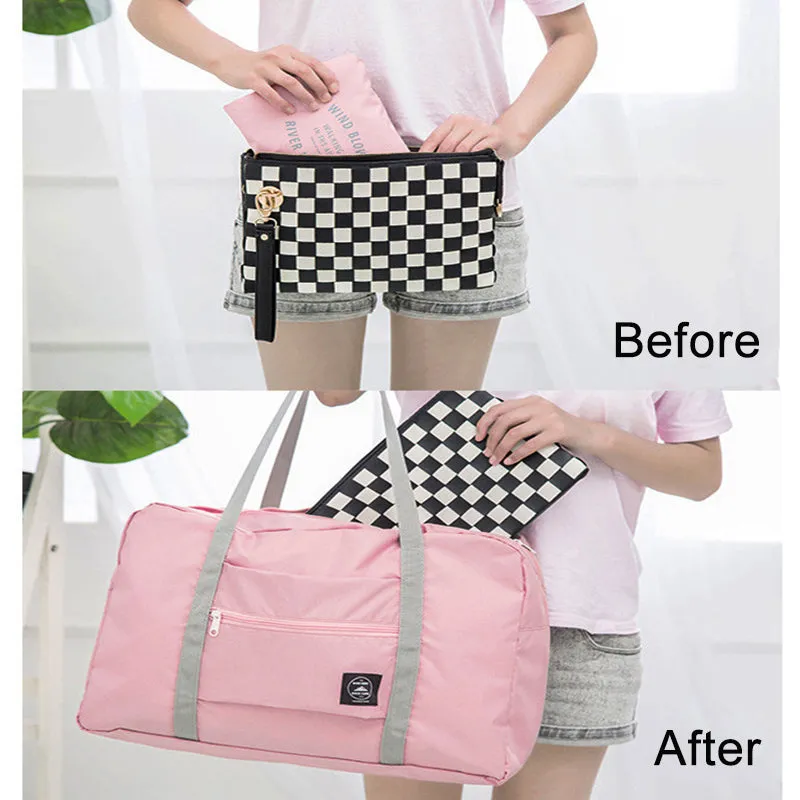 Foldable Multifunctional Travel Trolley Handbag Pouch With Large Capacity