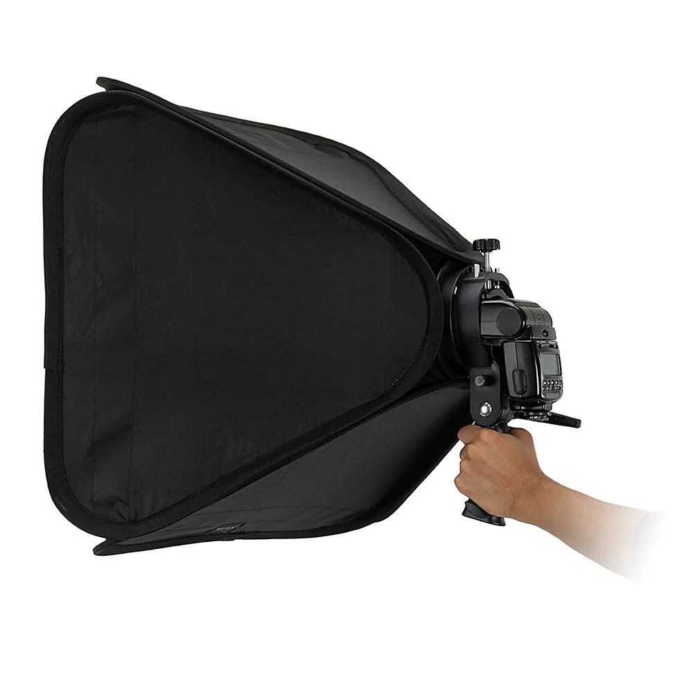 Fotodiox Pro Foldable Softbox with Handled Flash / Speedlight Bracket for both Speedlights and Bowens Mount Light Modifiers