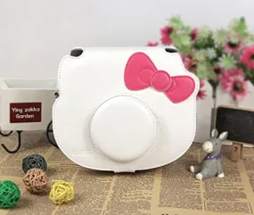 [Fujifilm Hello Kitty Instant Camera Case] -- CAIUL Comprehensive Protection Fujifilm Instax Mini Hello Kitty Instant Film Camera Case Bag With Soft PU Leather Material [Ever Ready Design ] ( White )